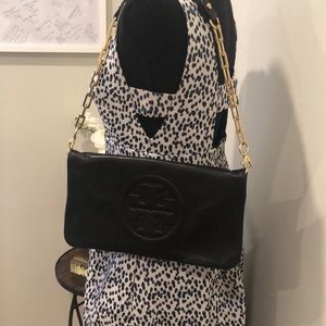 Tory Burch Bomb Reva - Black with Gold chain